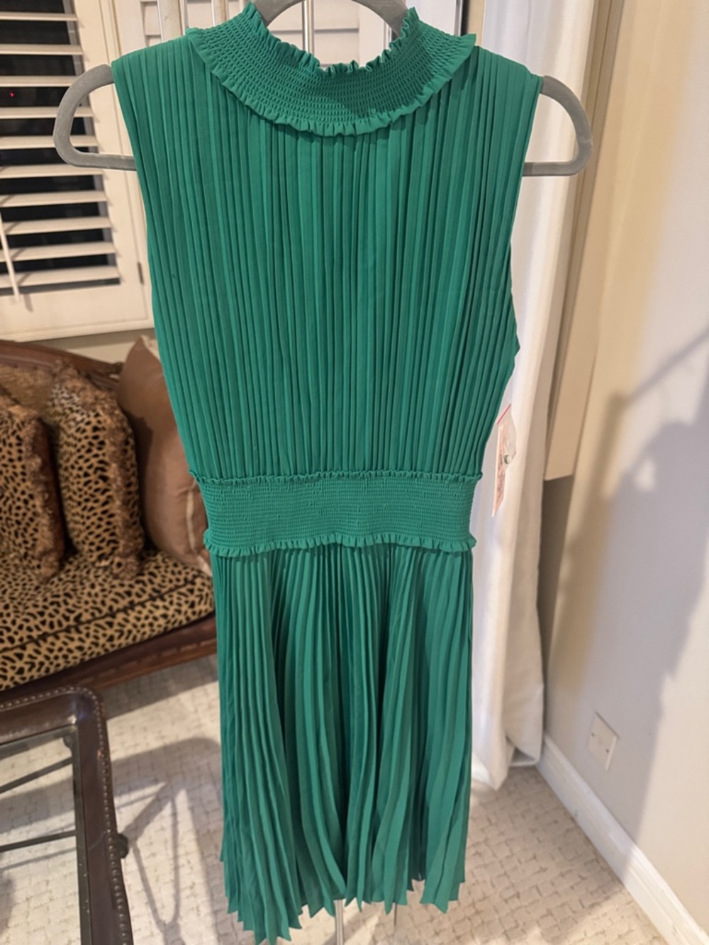 Nanette Lepore Emerald Green Pleated Midi Dress